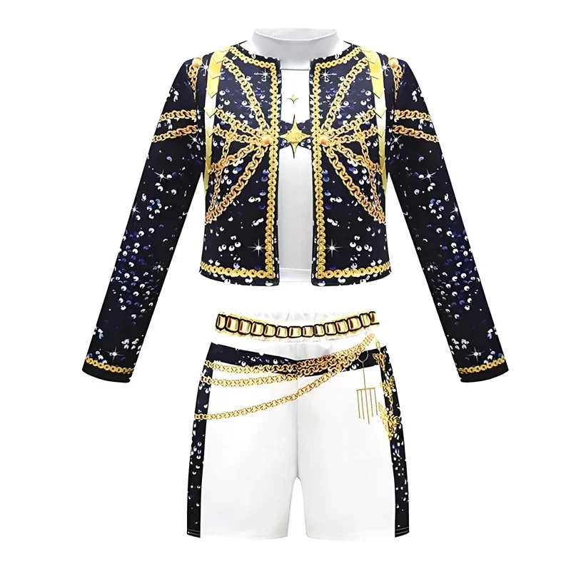 2025 NOWY Kpop Demon Hunter Anime Film Dziecięcy Cosplay Rumi Zoey Mira Strój z Nadrukiem 3D Ubrania KPop Rumi Zoey Cosplay