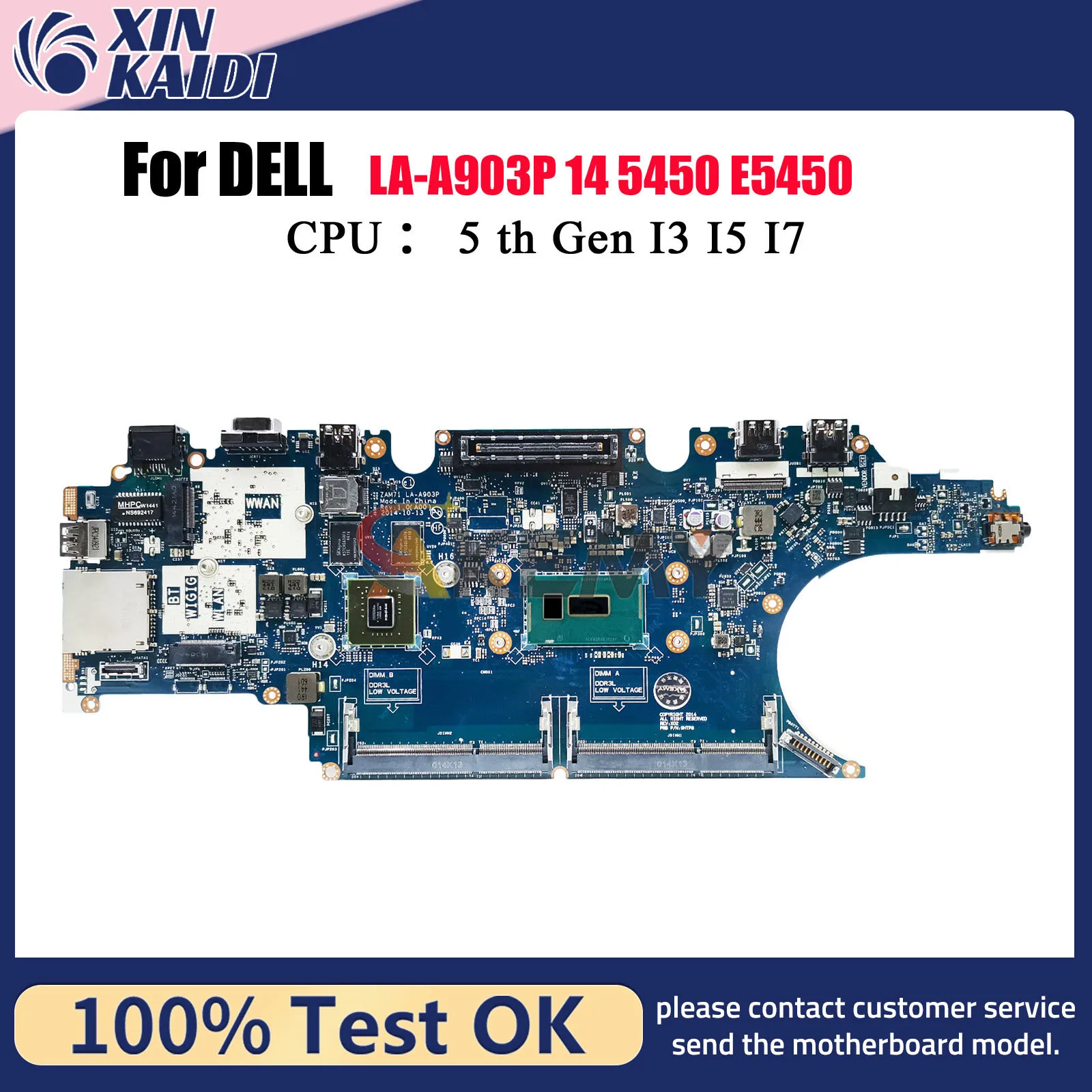 

Материнская плата для ноутбука DELL Latitude E5450 5450 ZAM71 LA-A903P CN-0RH5PW 017FG2, 100% протестировано, ОК