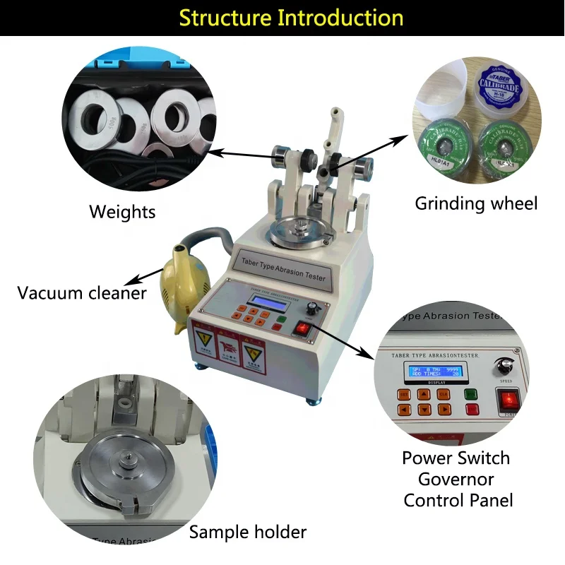 Taber Electronic Abrasion Tester Wear Resistance Testing Machine For Textiles 220V 1 Year Warranty