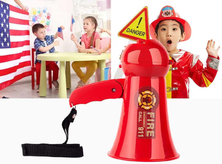 Mini Speaker Firefighter Toy Small Horn Foldable Megaphone Fan Shouting Horn