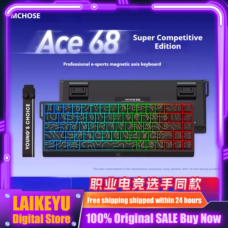 MCHOSE Ace 68/60 Gaming Magnetic Axis Mechanical Keyboard RGB Wired Connection Ultra-Low Latency FPS Gaming E-Sports Dedicated