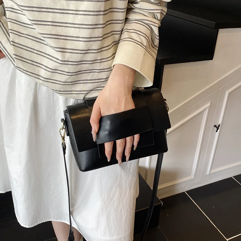 

Fashion Splicing Square Bag For Women Textured Versatile Handbags High-end Daily Commuting Crossbody Bags Trend PU Shoulder Pack