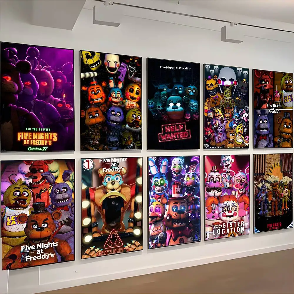 ملصق لعبة Fnaf F-Five-nights-At-F-Freddys ملصق ذاتي اللصق - لا حاجة إلى غراء سهل الالتصاق وإزالة مثالي لديكور الغرفة