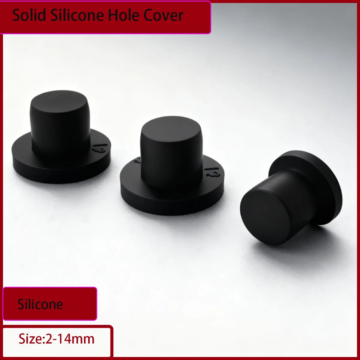 T نوع الصلبة سيليكون ثقب قبعات 2 مللي متر-14 مللي متر ارتفاع درجة الحرارة مقاومة ختم المقابس الغبار واقية تقطيع نهاية قبعات طوقا #1