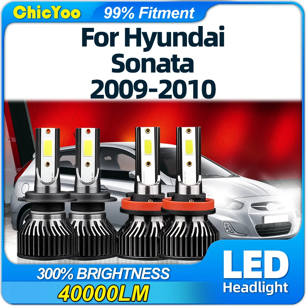 

40000LM LED Headlight Bulbs 240W High Power Auto Front Lamps 12V Turbo Car Lamps 6000K White For Hyundai Sonata 2009 2010