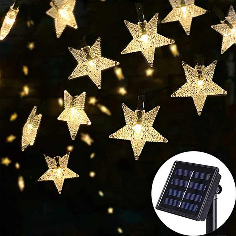 

Solar Stars String Lights Outdoor Christmas Led Luces Lights Waterproof Powered Patio Light For Garden Party Decorations 2024