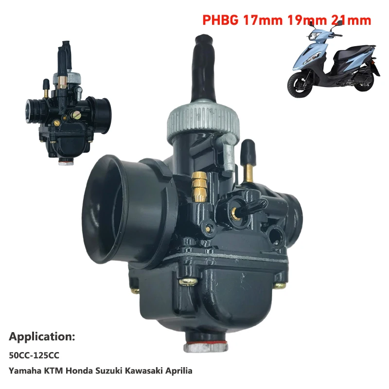 17mm 19mm 21mm PHBG-Carburateur de Moto de Course Pour Yamaha KTM Puch Zuma Scooter 50cc 90cc BWS100 RG50 BWS 100 RG 50 Carb