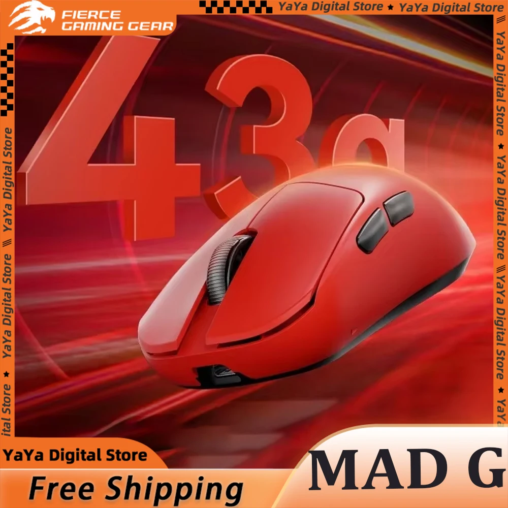 Madlions MAD G MAX Wireless Mouse 8K PAW3395 Low Delay 2.4G Dual Mode E-Sports Gaming Mouse Lightweight PC Gamer Accessories