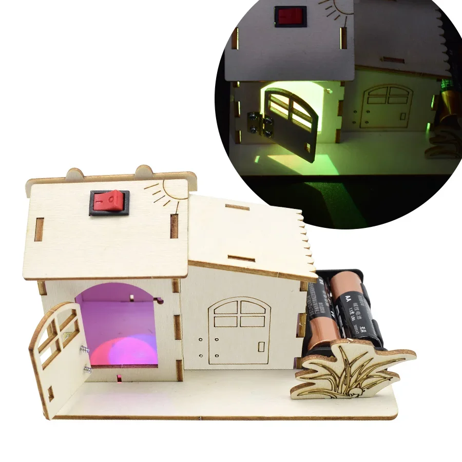 カラーライトハウスモデル DIY キット組み立てる教育玩具少年物理学実験セット学習玩具科学電子キット