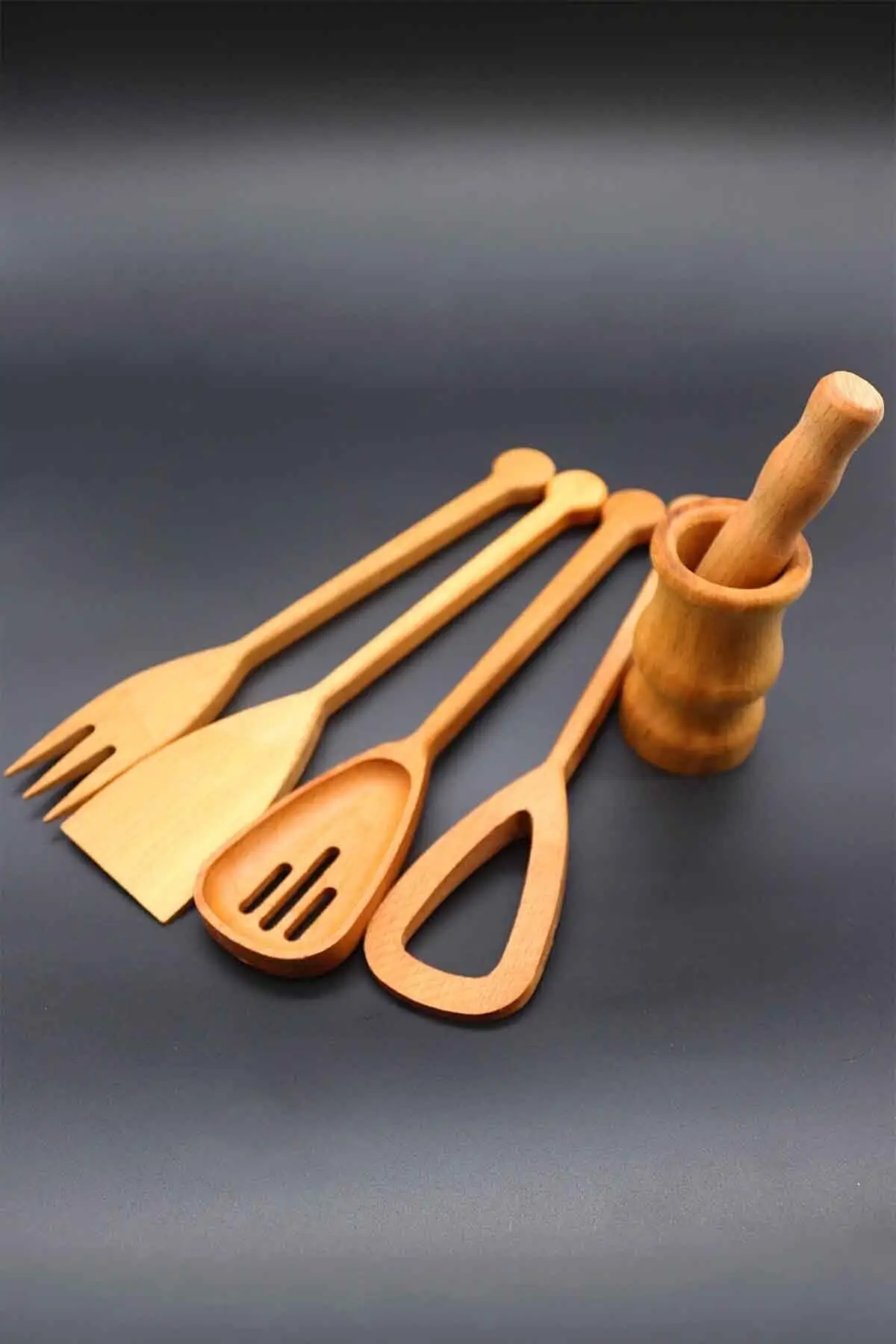 

4 PCs Beech Spatula Set And Crusher Together Kitchenware Kitchen Accessories Tableware Decoration