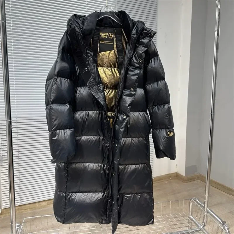 2023 New Women Down Jacket Winter Coat Female Long Detachable Hood Parkas Warm Thiken Outwear Black Loose Versatile Overcoat