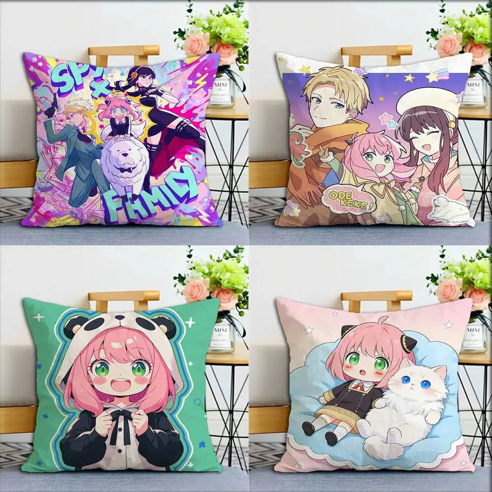 

Cute Anime SPY X FAMILY World Various Sizes Square Pillow Case For Car Home Bedchamber Decor