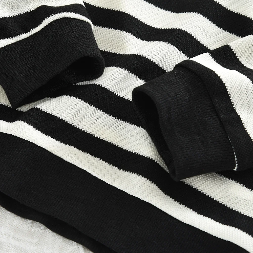 الخريف الاطفال ملابس كاجوال مخطط طباعة طويلة الأكمام بلوزات مستديرة العنق بلون السراويل 2 قطعة مجموعة 3-7 سنوات الفتيات الزي اليومي #4