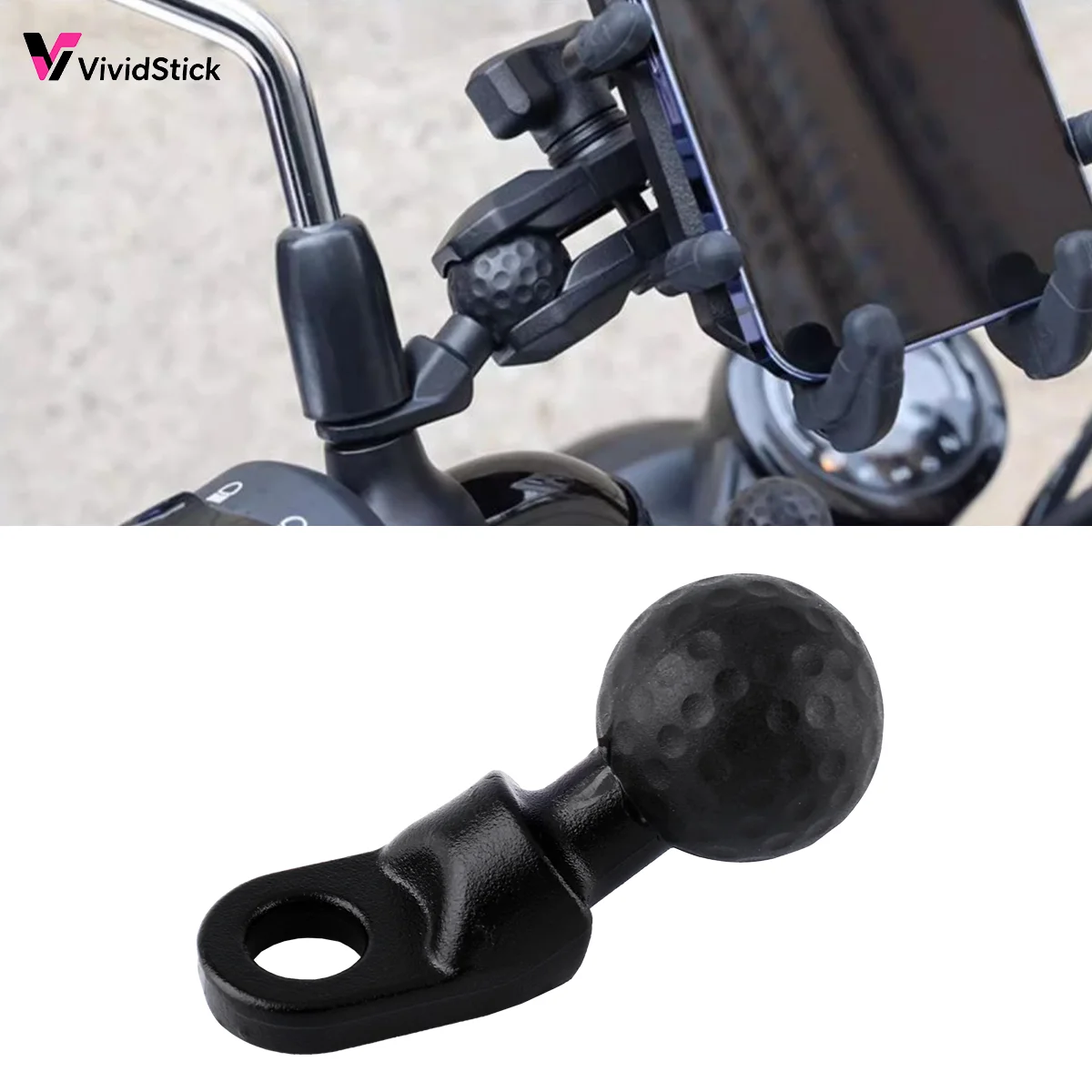 Motorcycle 1'' Ball Head Adapter 10mm Hole Angled Base For RAM Mounts Phone GPS Holder Quad Bike Stand Accessories Replacement