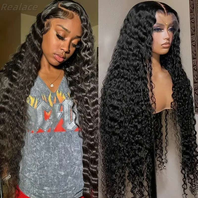 

13x6 Lace Frontal Wig Human Hair 30 Inch Transparent 100% Brazilian Curly Wigs Natural Deep Wave Front Cheap For Women Choice