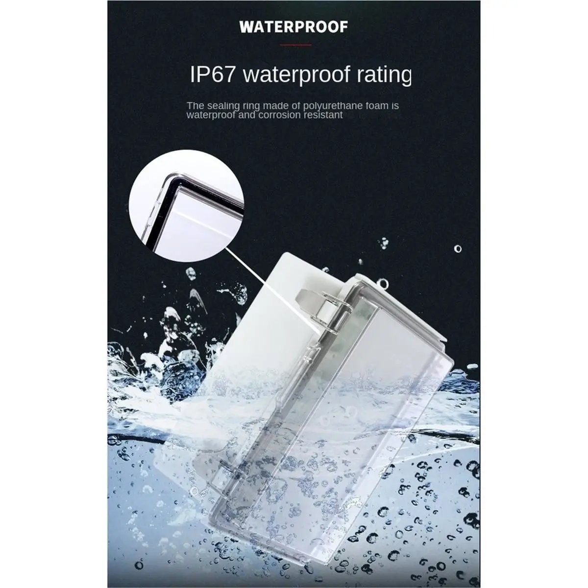 Outdoor Junction Box, IP67 Waterproof Plastic Enclosure for Electrical Project, Includes Mounting Plate and Wall Bracket