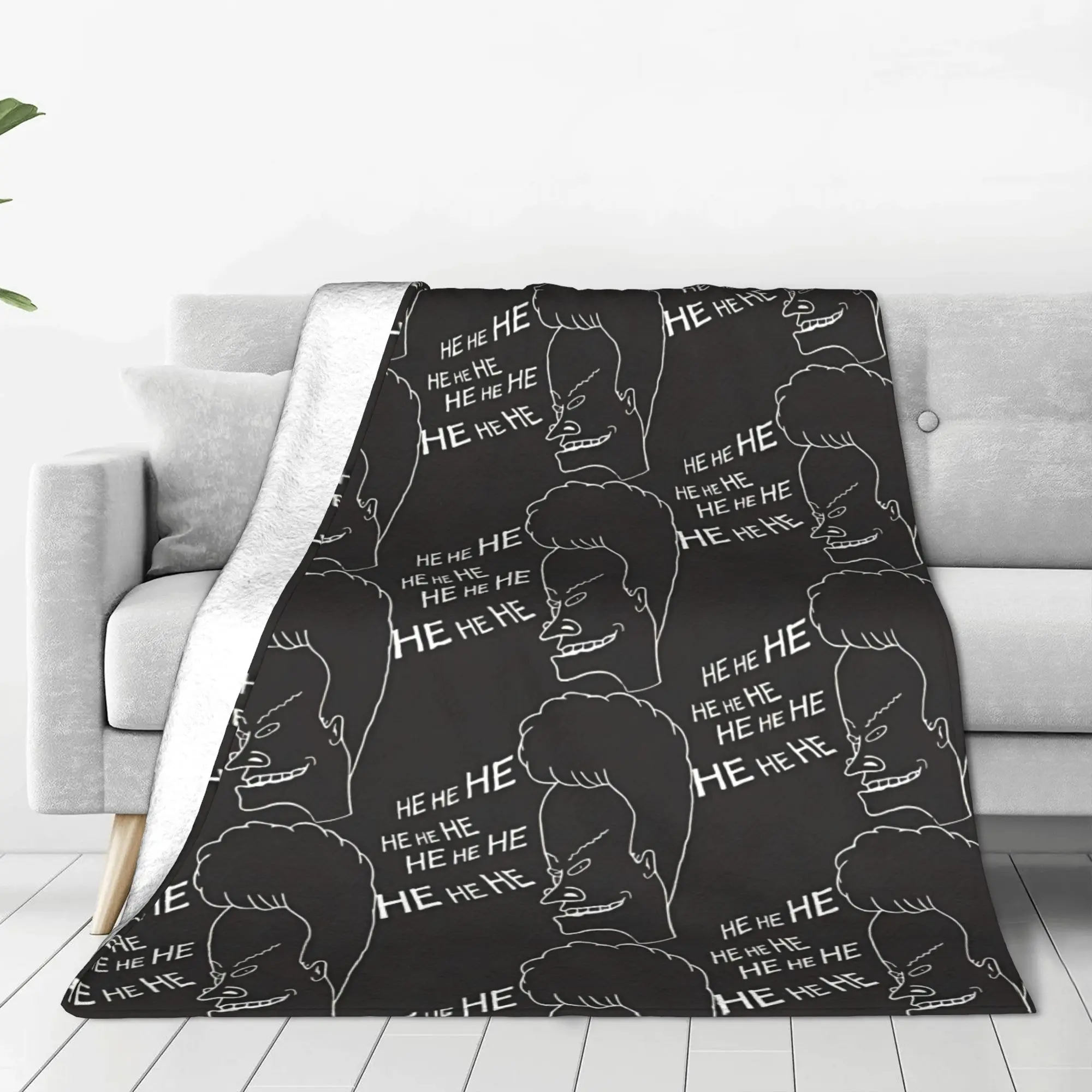 1PC Home Cutecore Distressed Comic Beavis and Butt Head Blanket Super Cosy Plush Home Living Room Sofa Halloween