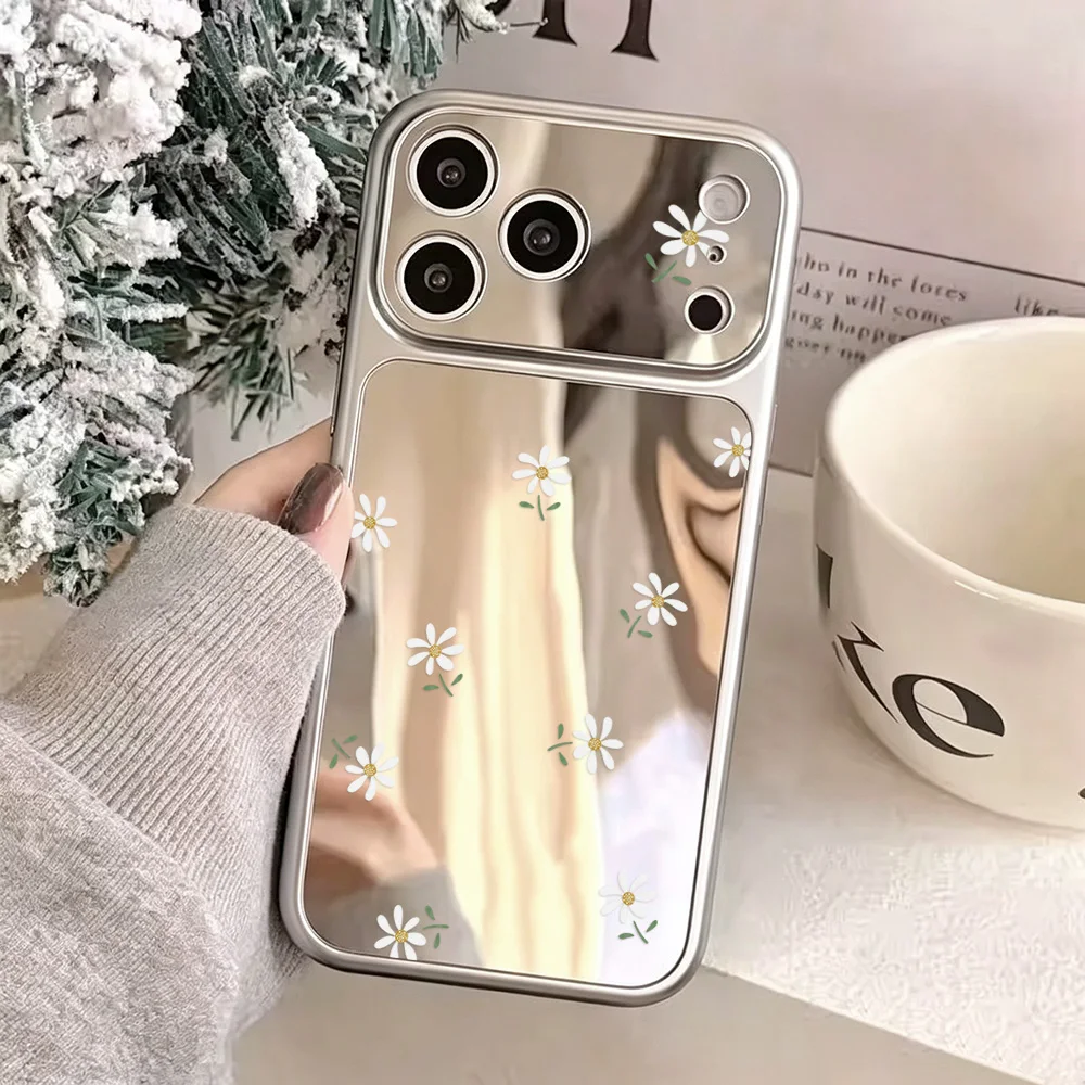 Green Grass Make Up Mirror Phone Case For iPhone 18 Pro Max 17 16 15 14 13 12 11 18Pro Funda Shockproof Cover With Phone Lanyard - view 3