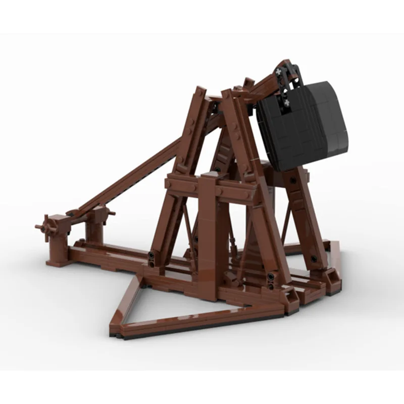 MOC-122615 Medieval Trebuchet Bricks Model Medieval Ancient Military Chariot Building Blocks Set Educational Toys For Gift