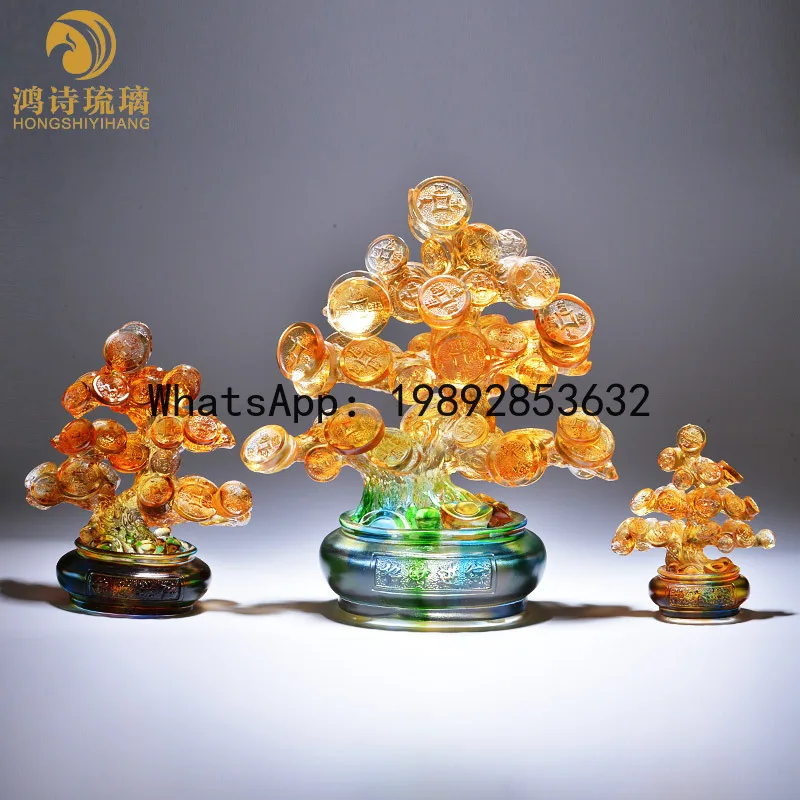 PYJ glazed cash tree ornament boss office desktop decoration