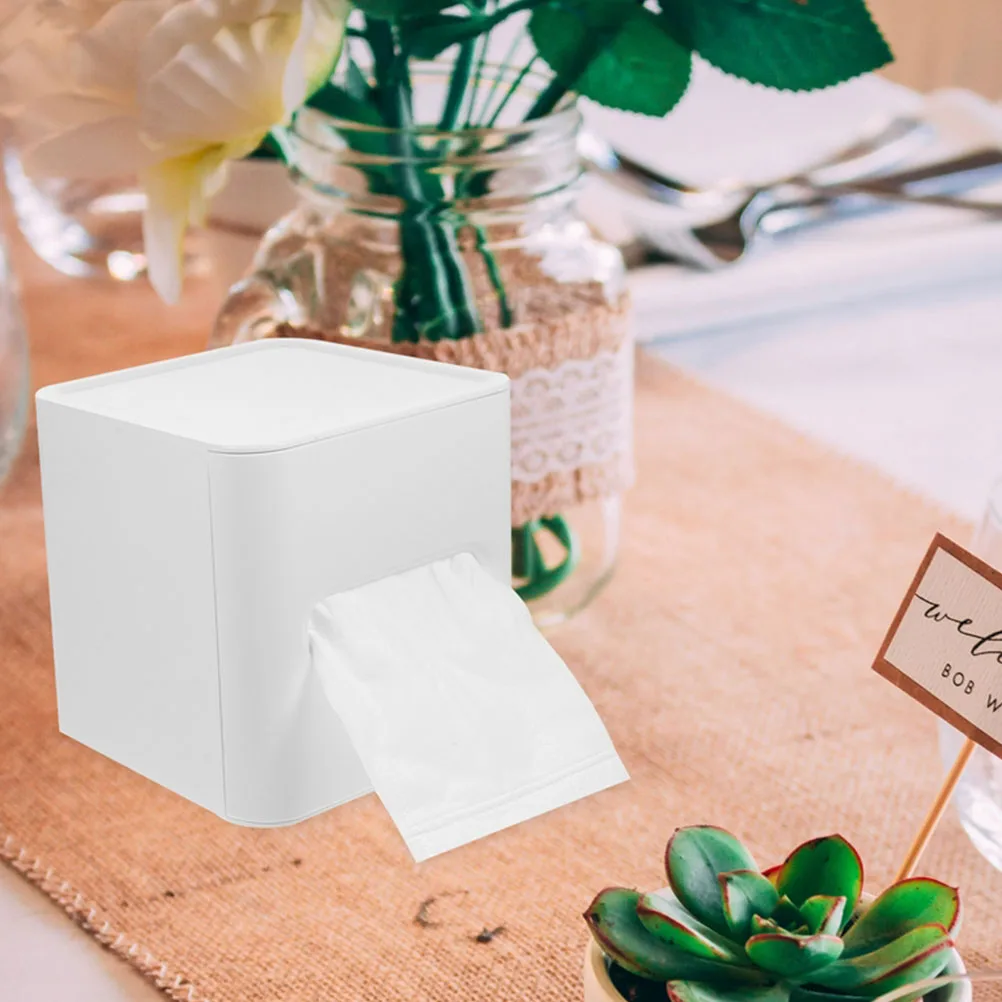 

2pcs Tissue Box Storage Organizer Plastic Cube Holder For Bathroom Bedroom Dormitory Compact Lightweight Easy Carry Toilet Paper