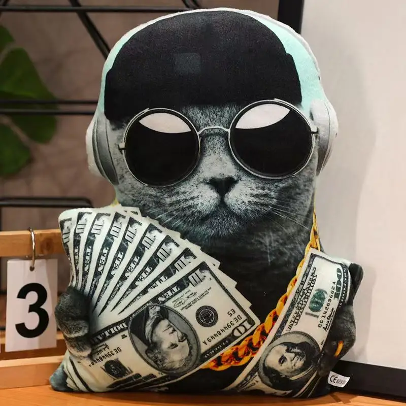 Simulation Funny Cat Pillow 30/40cm Anime Plush Toy Cute Stuffed Animal Soft Doll for Christmas Thanksgiving Gift