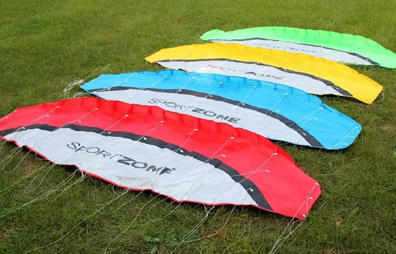 Darmowa wysyłka podwójna linia Stunt latanie moc latawiec rainbow duże miękkie latawce dla dorosłych kitesurfing fabryka zabawki na zewnątrz szpula do latawca