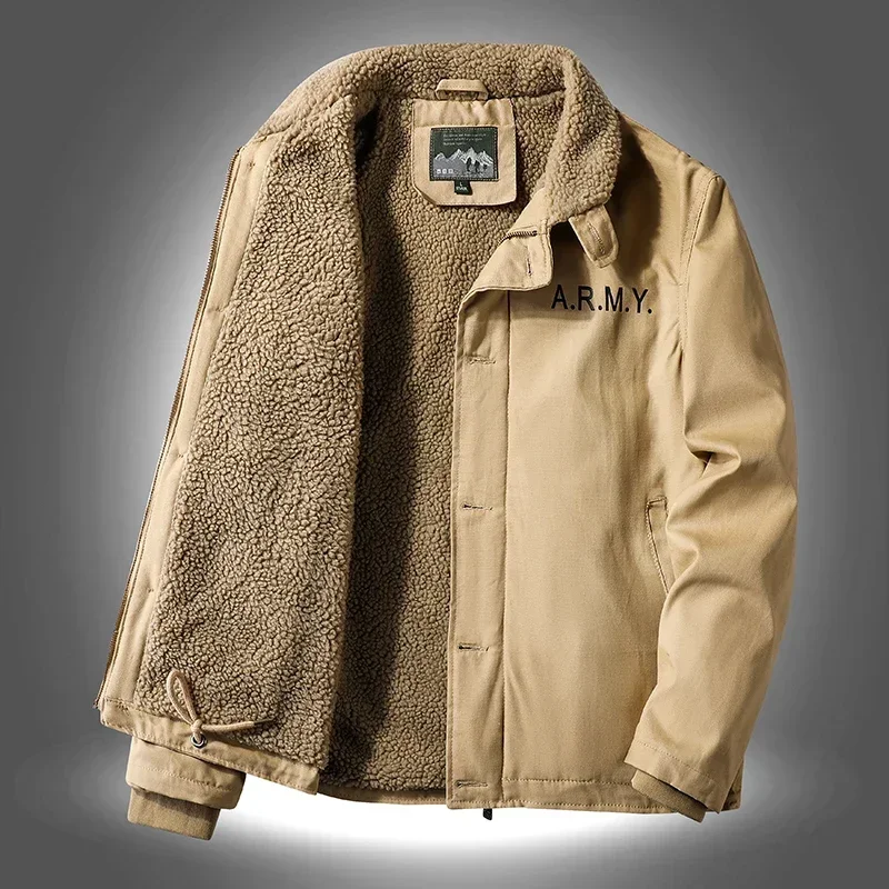 

Мужской размер 5xl, плюшевая куртка, пуховый воротник, пальто с меховым воротником, новая осенняя верхняя одежда, зимняя парка, флисовая рабочая подкладка, толстые теплые парки