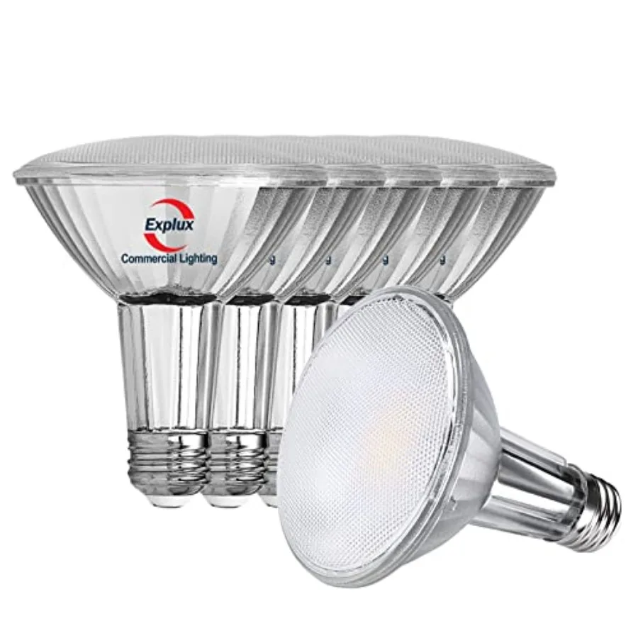 

Explux Commercial-Grade LED PAR30 Flood Light Bulb, 75W Equivalent, 40000 Hours, Dimmable, Full-Glass Waterproof and Anti-Agein