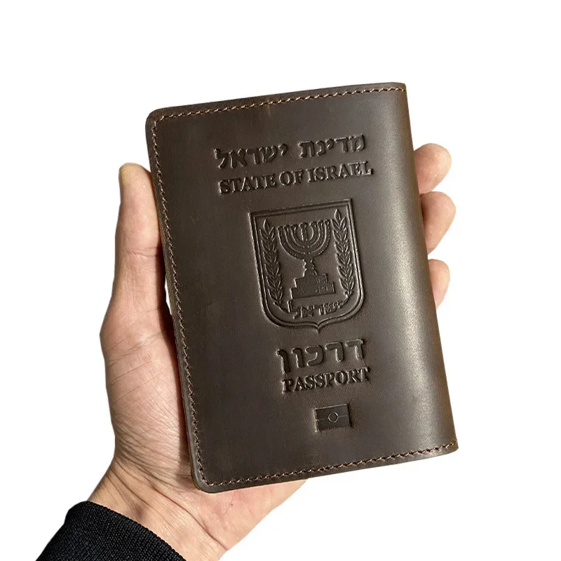 Genuine Leather Israeli Passport Covers for Israel Credit Card Holder Israel Passport Case Travel Wallet