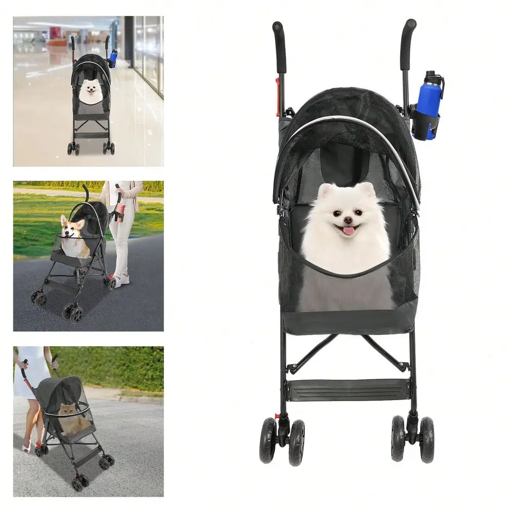 

Pet Travel Stroller, Pet Stroller, Foldable Pet Stroller For Carrying Small And MediumSized Dogs Or Cats Under 22 Lbs