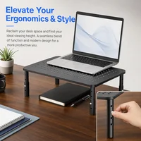1pc/2pcs Monitor Stand, Monitor Stand Riser 3 Height Adjustable, Monitor Riser with Airflow Vents, Laptop Stand for Desk, Laptop Riser, Desk Organizer for Monitor, Laptop, PC, Printer 6