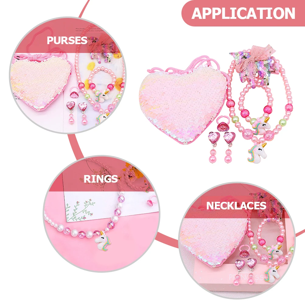 

Little Girl Jewelry Unicorn Necklace Toddler Child Toy Jewellery for Girls Pink