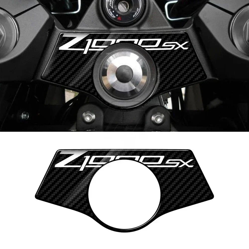 3D Carbon Fiber Triple Tree Yoke Cover Protector Tank Pad for Kawasaki Z1000SX 2011-2017 2012 2013 2014 2015 2016