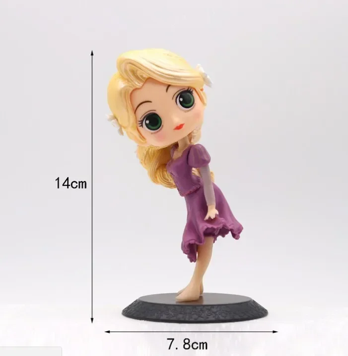 [ตลก] Disney Princess ผมยาวแช่แข็ง Elsa Anna Cinderella Action Figure รูปปั้นคอลเลกชันของเล่นเด็กของขวัญวันเกิด