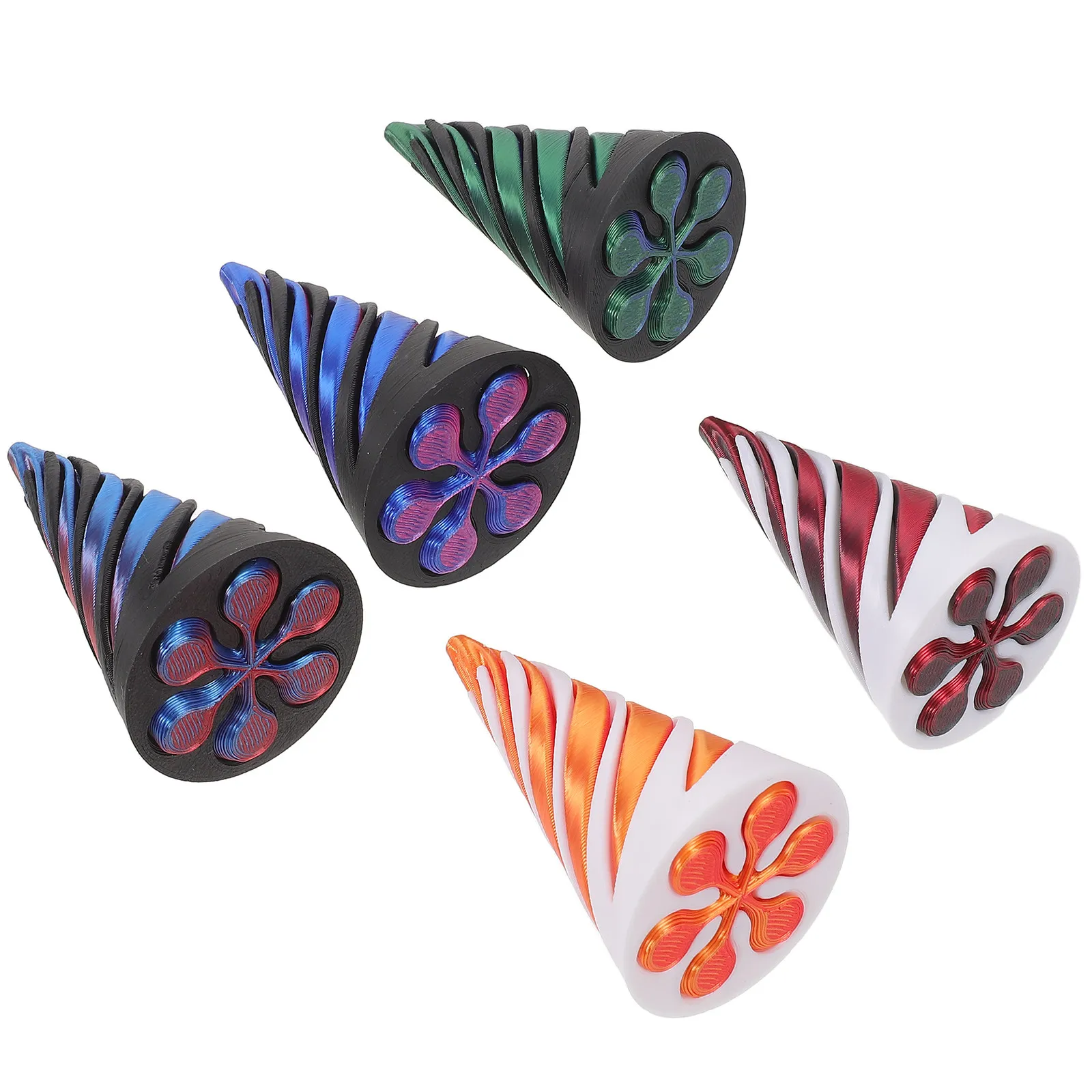 5Pcs Spiral Cone Fidget 3D Printed Impossible Pyramid Passthrough Sensory Desktop Decoration Brain Teaser Office Decompression
