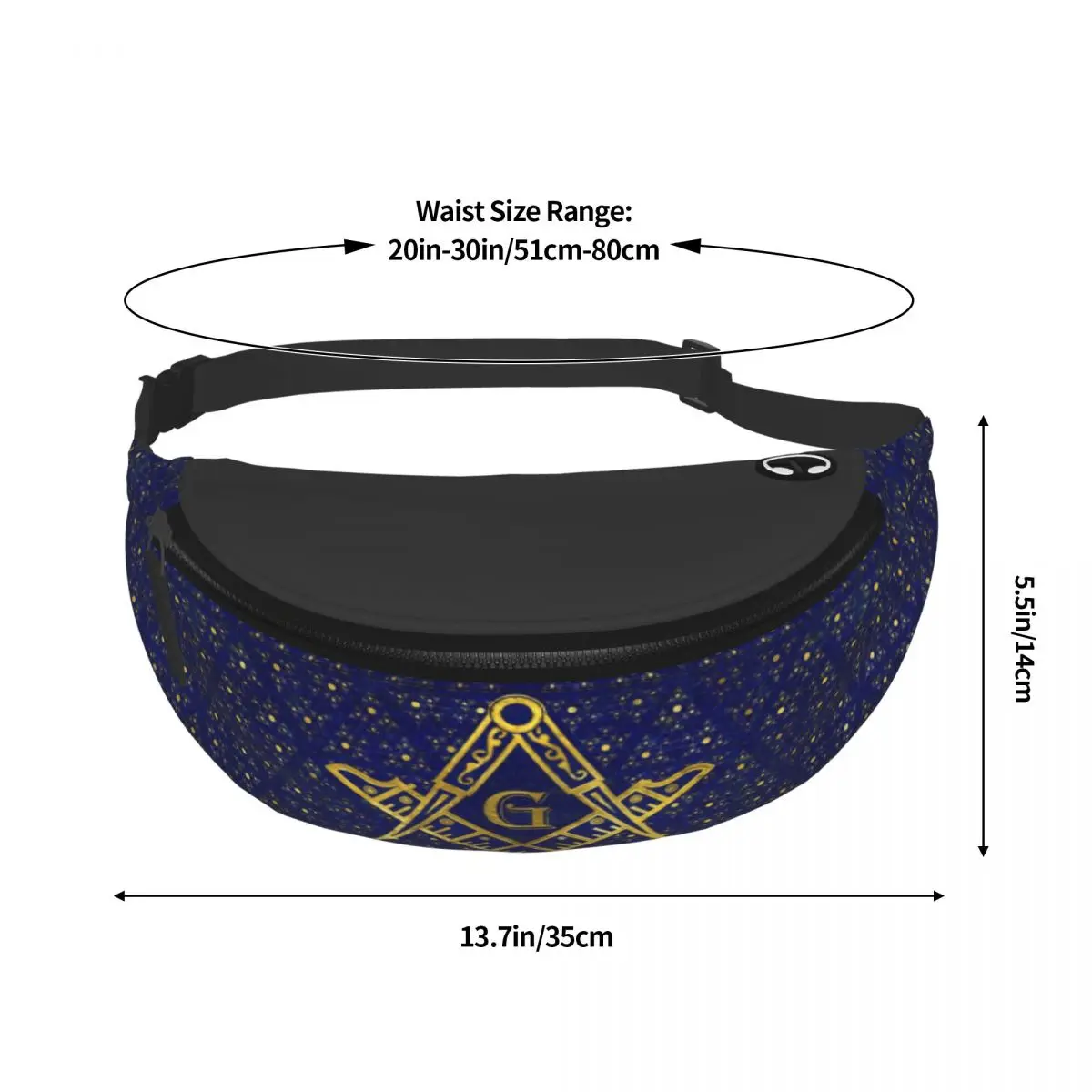 مخصص الماسونية الماسوني رمز حزمة مراوح النساء الرجال موضة الماسونية ميسون Crossbody الخصر حقيبة للمشي الهاتف المال الحقيبة