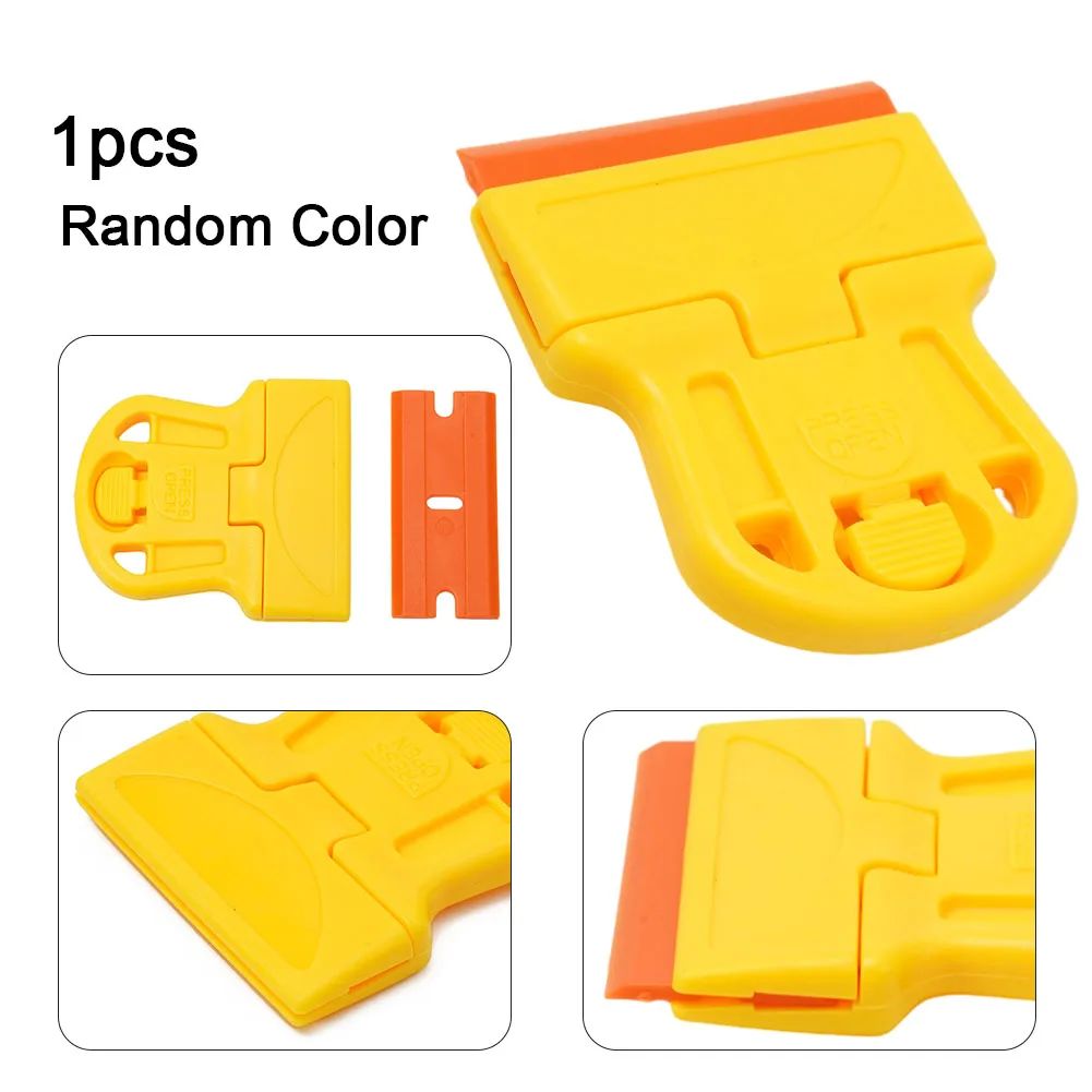 Car Glass Scraper With Blade Car Window Glass Adhesive Sticker Remover Razors Blade Scraper Clean Ceramic Stovetop Car Scraper