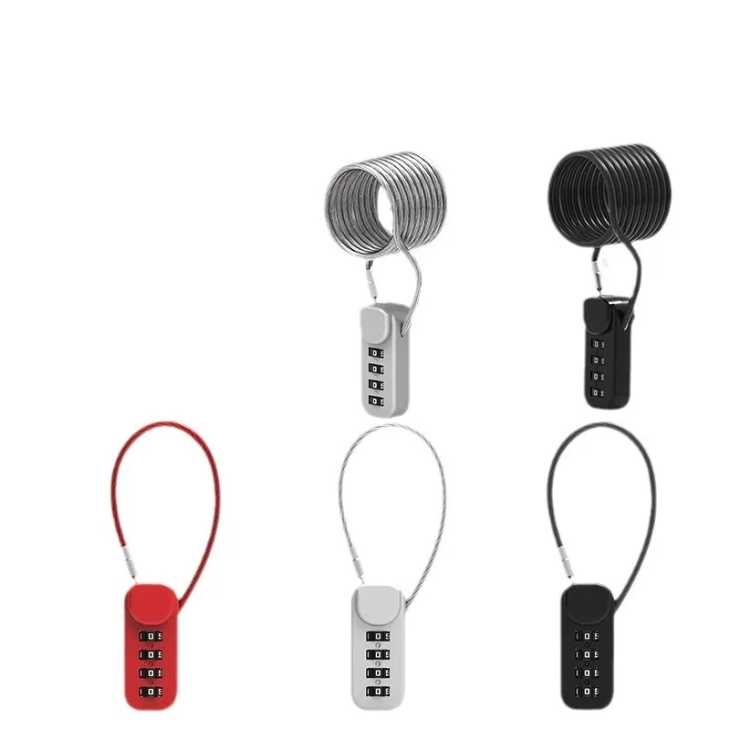 Spring Coil Tali Kawat Baja Kunci Kata Sandi Ransel Koper Tas Pena Gembok Mini Kunci Elektronik Pintar