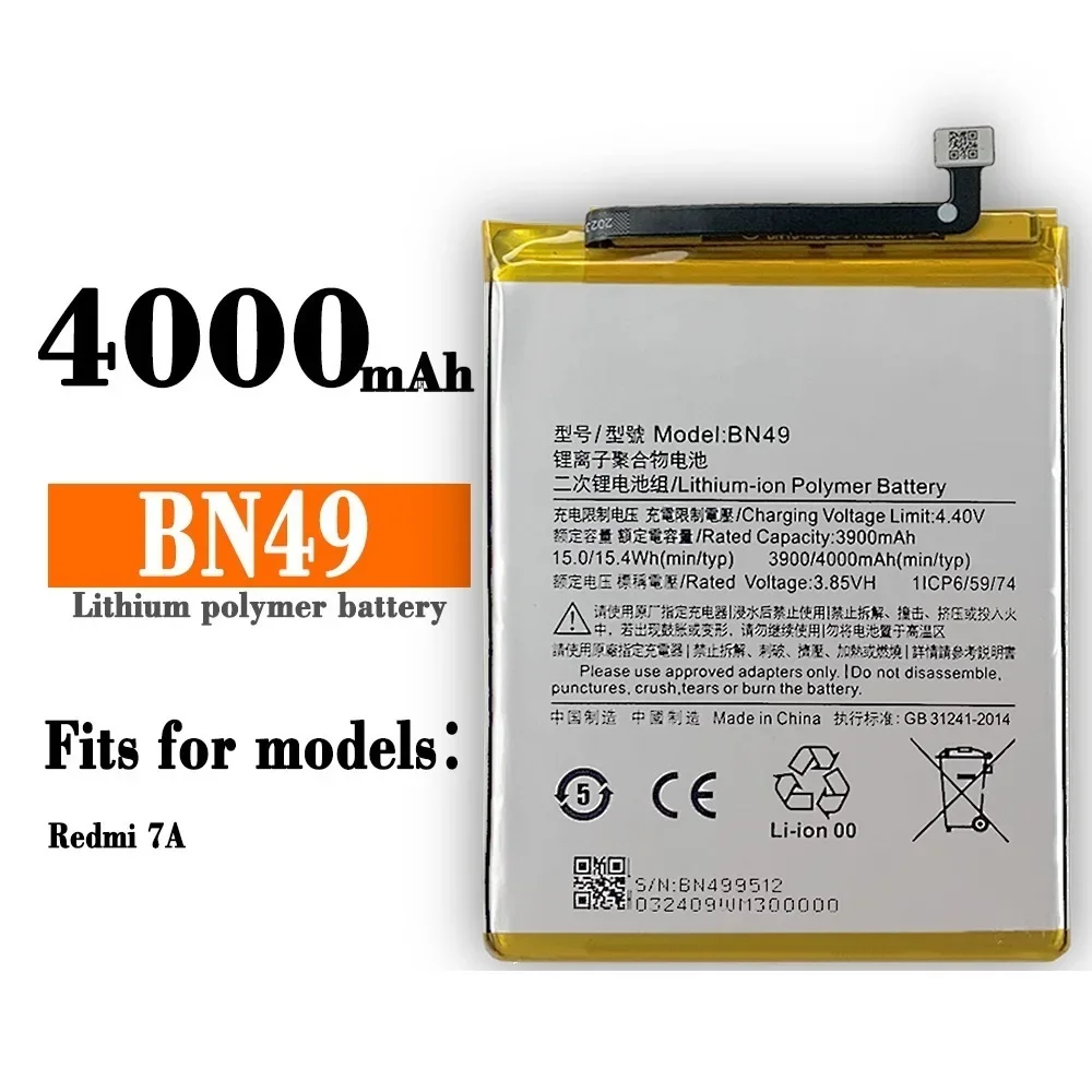 BN49 4000mAh Battery For Xiaomi BN 49 Redmi 7A Redmi7A High Quality Mobile Phone Replacement Internal Bateria+Tools