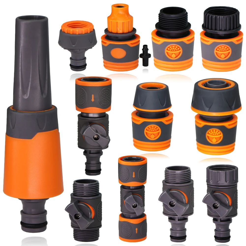 1/2 3/4'' Gardening Hose Quick Connectors Rubber Plastic Coupler Pipe Water Adapter Repair Joint Irrigation Car Washing Fittings