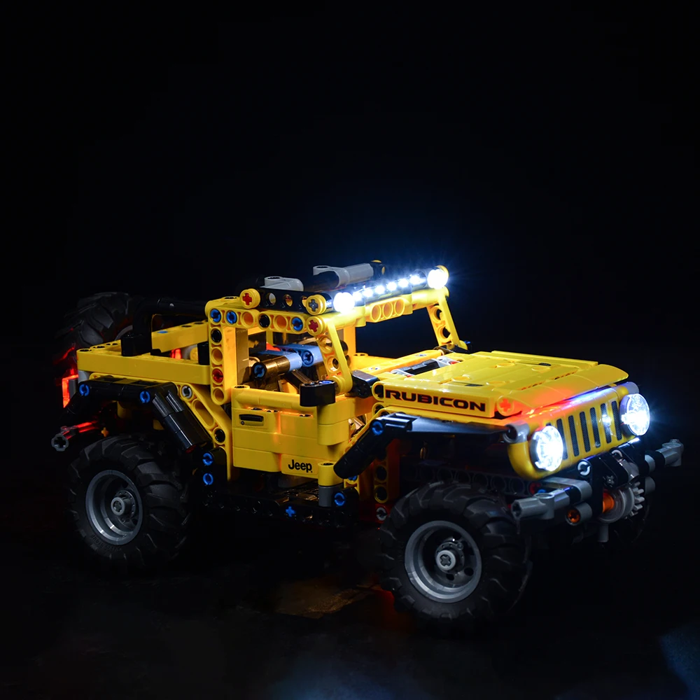 Easylite conjunto de luz led para 42122 técnica jeep wrangler diy brinquedos blocos tijolos apenas kit iluminação não incluem modelo