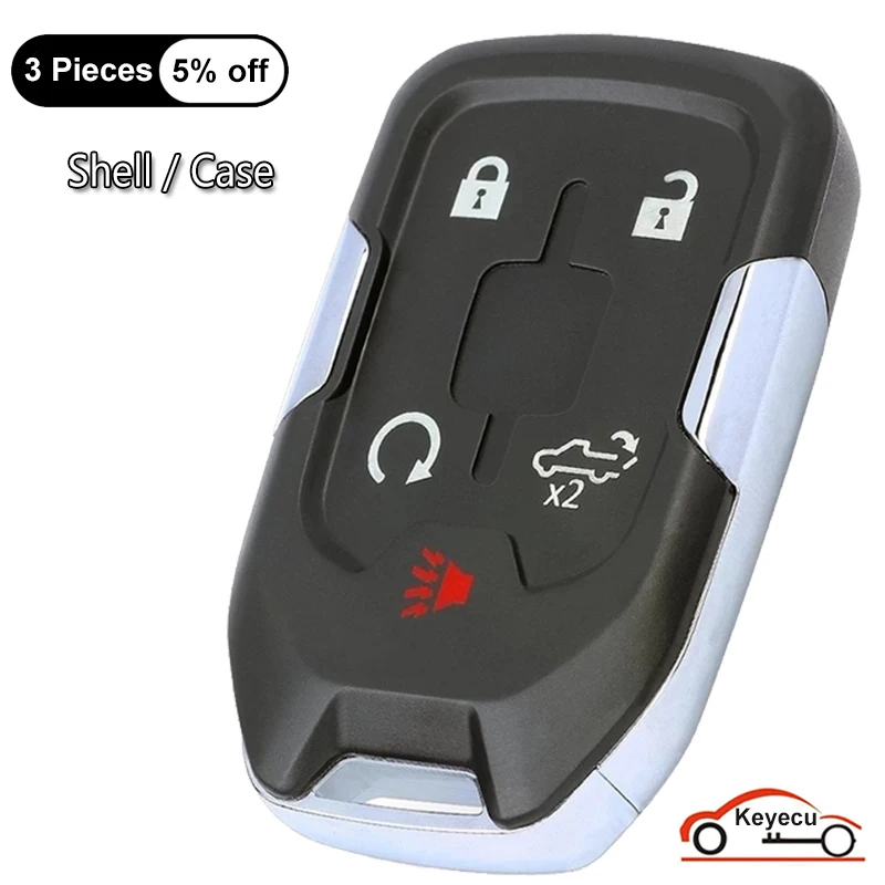 

KEYECU 5 Buttons Case for GMC Sierra 1500 2500 3500 2019 2020 2021 Auto Smart Remote Key Shell Cover Fob 13591396 HYQ1EA HYQ1AA