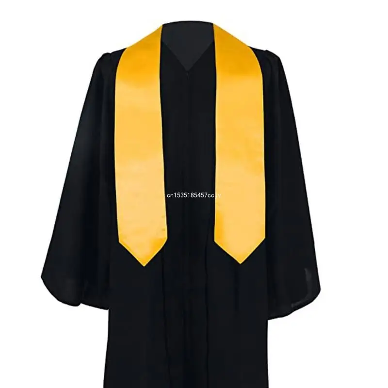 Black Graduation Sash Stole Photo Props for Valedictorian Long Sash Dropship