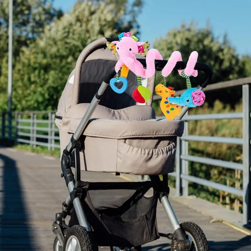 Autostoel Speelgoed Baby Wieg Ophangen Rammelaars Speelgoed Olifant Wieg Wieg Spiraal Speelgoed Kinderwagen Opknoping Poppen Voor Baby 'S Pasgeboren Kerstcadeau