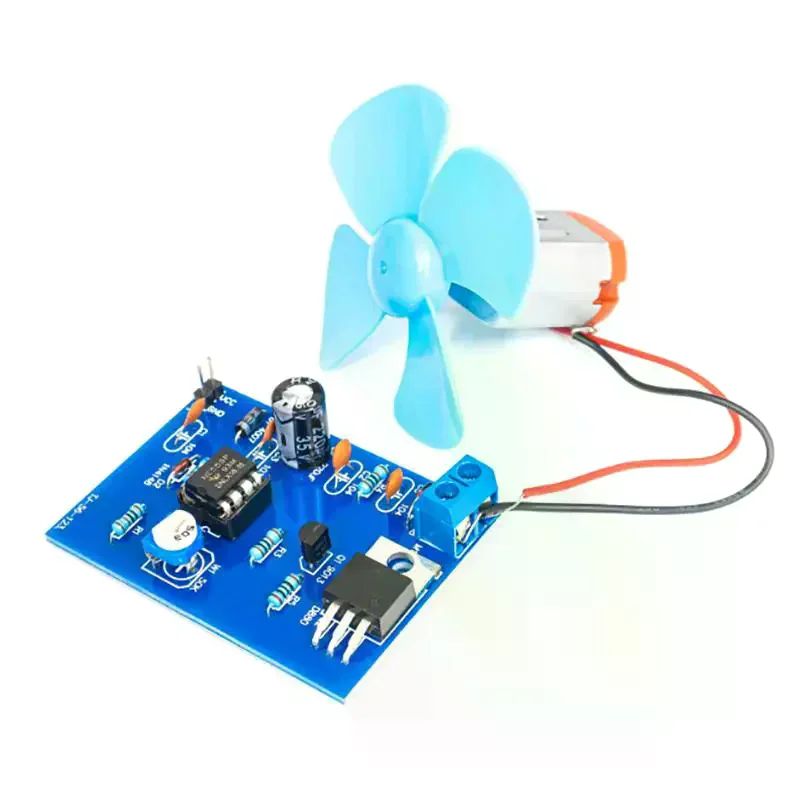 NE555 DIY Electric Fan Kit DC 4.5V Motor Pulse Width Speed Controller Kit DIY Electronic Soldering Practice Electronics Training