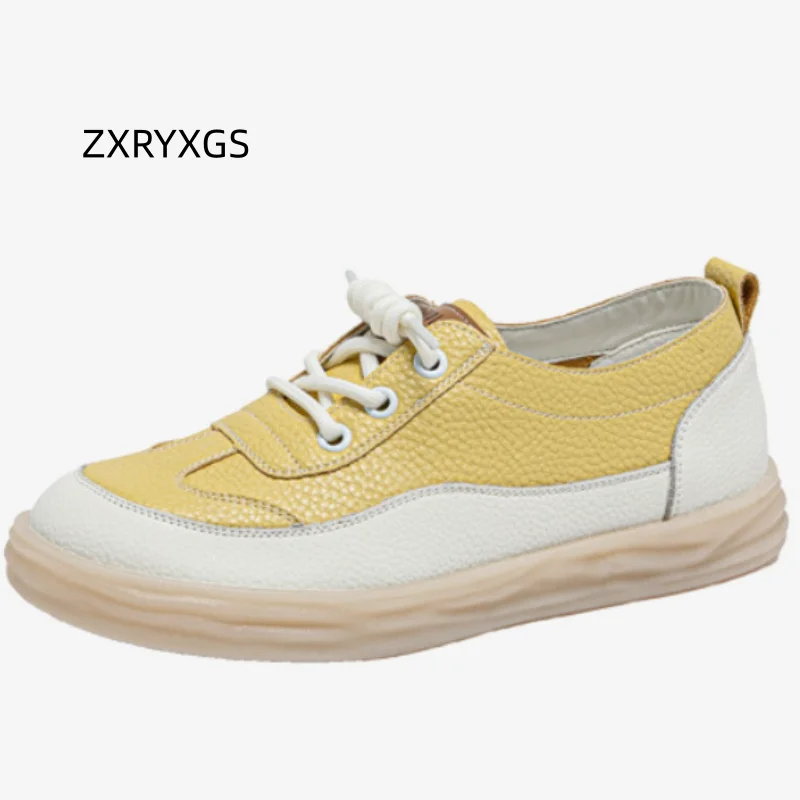 

Женские модные кроссовки ZXRYXGS большого размера из натуральной кожи, удобные, дышащие, с мягкой подошвой из бычьего сухожилия, повседневные, 2026
