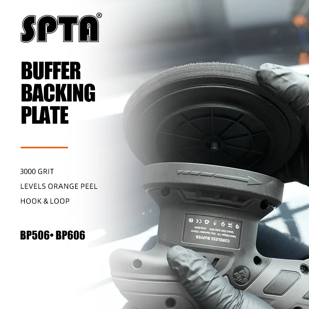 SPTA 1Pc Backing Plate Pad, 5/6 Inch Polishing Pad Disc with Hook Loop Backer For Auto Car Buffer Polisher