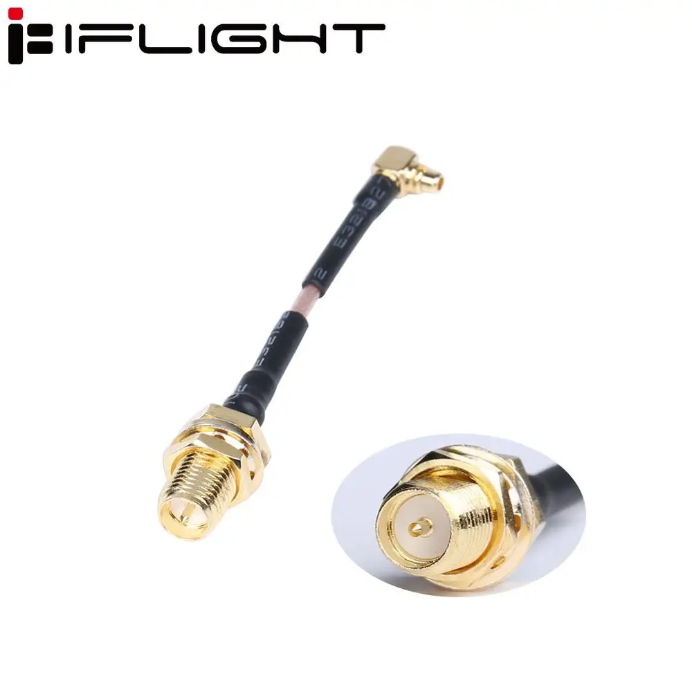 2pcs/1pair iFlight MMCX Angle 90° to RP-SMA Female / SMA Female Adapter Cable 60mm for TITAN XL5 （HD）/ Nazgul5 Analog drone part