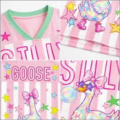 Kinder, männlich, weiblich, Eltern-Kind-Paar, Dopamin, lustiges, schrulliges Gänse-T-Shirt, 3D-gedruckt, lockerer und lustiger künstlerischer Stil – Detail 7